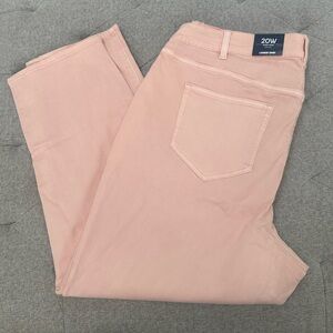 NWT LANDS WND HIGH RISE SLIM LEG ANKLE JEAN SIZE 20W pink